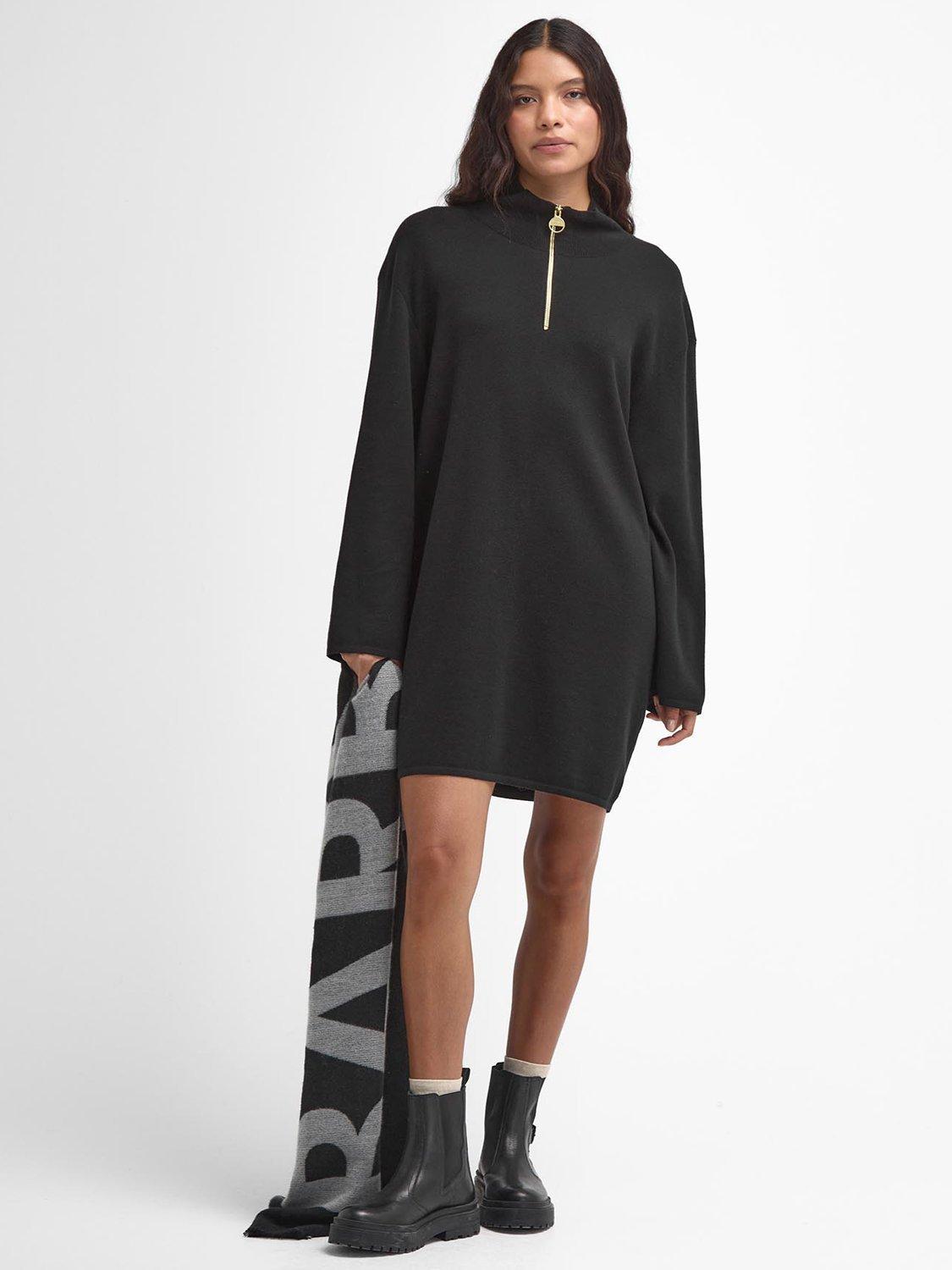 Barbour International Meir 1/2 Zip Mini Dress, Black