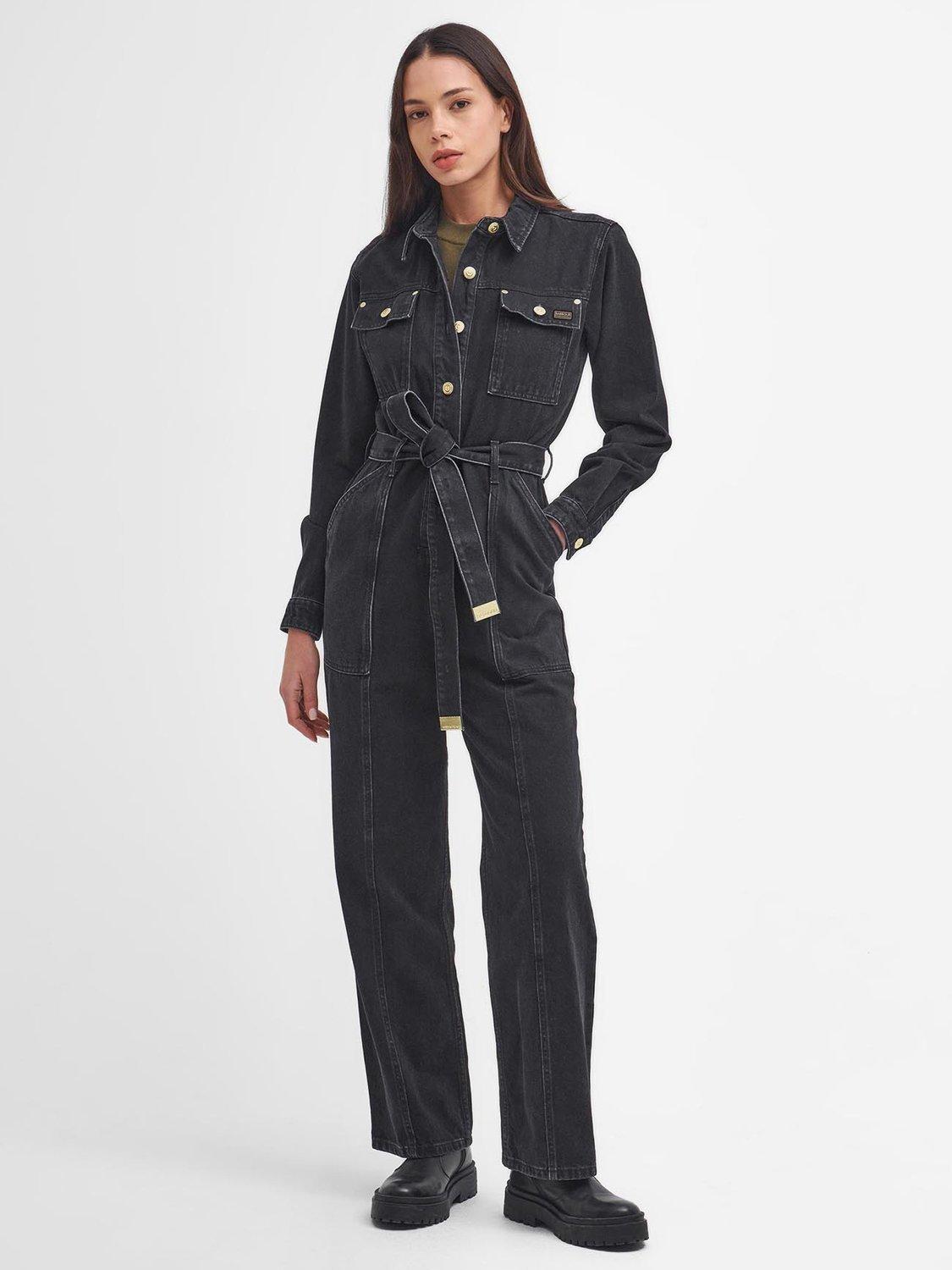 Barbour International Sunita Denim Jumpsuit, Washed Black