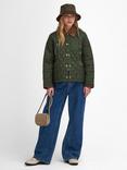 Barbour Liddesdale Cropped Quilted Jacket, Olive/Classic