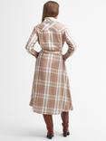 Barbour Marianne Tartan Midi Shirt Dress, White Smoke Tartan