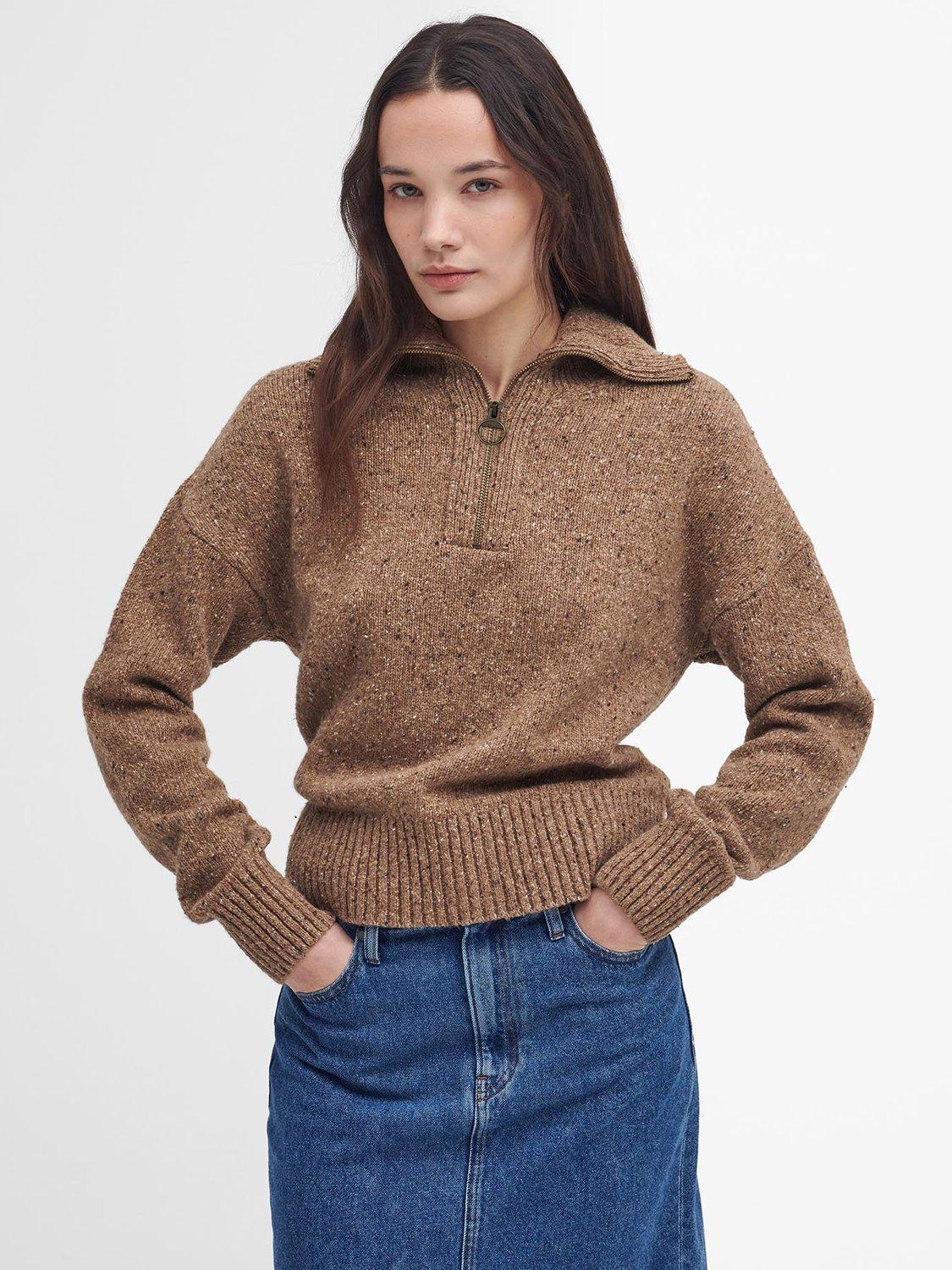 Barbour Lavensdale Half Zip Jumper, Honey