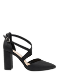 Paradox London Felicia Wide Fit Block Heeled Pointed Sandals, Black