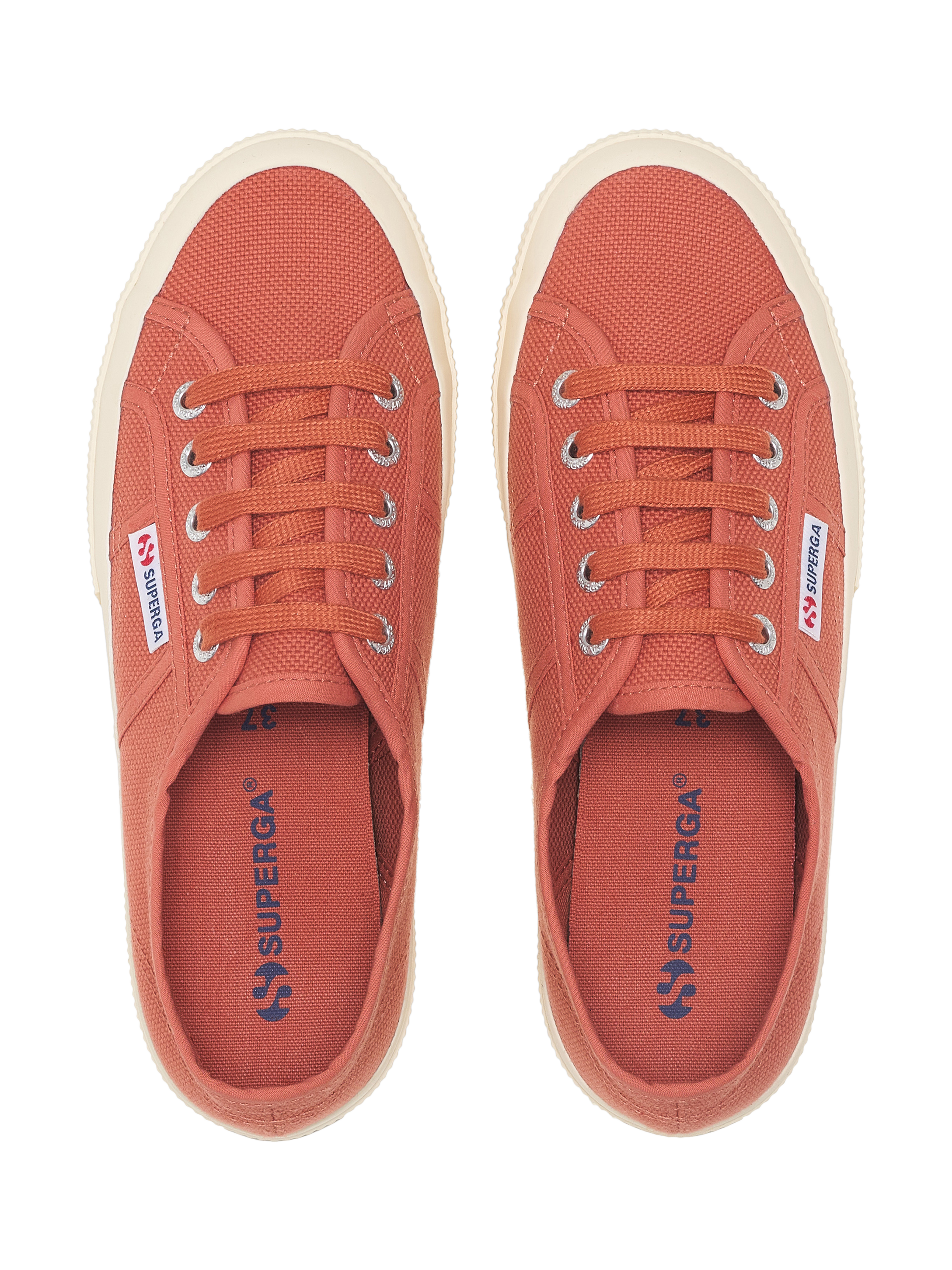 Product image 3 of 5, which shows Superga 2750 Cotu Canvas Trainers, Brown/Off White, 4