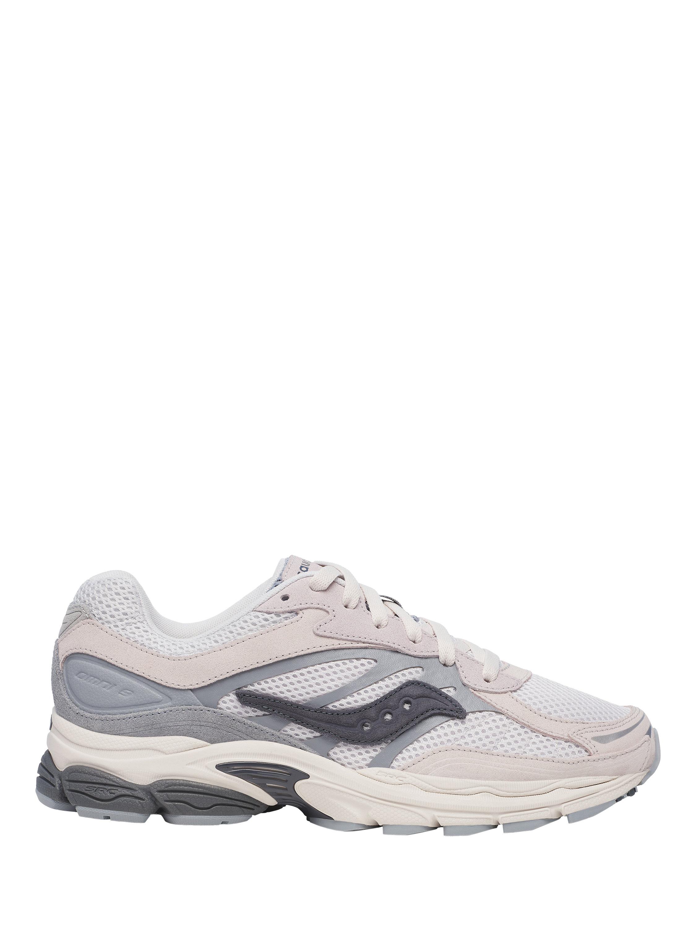 Product image 1 of 6, which shows Saucony ProGrid Omni 9 Leather Blend Lace Up Trainers, Grey/Blue/Multi, EU37.5