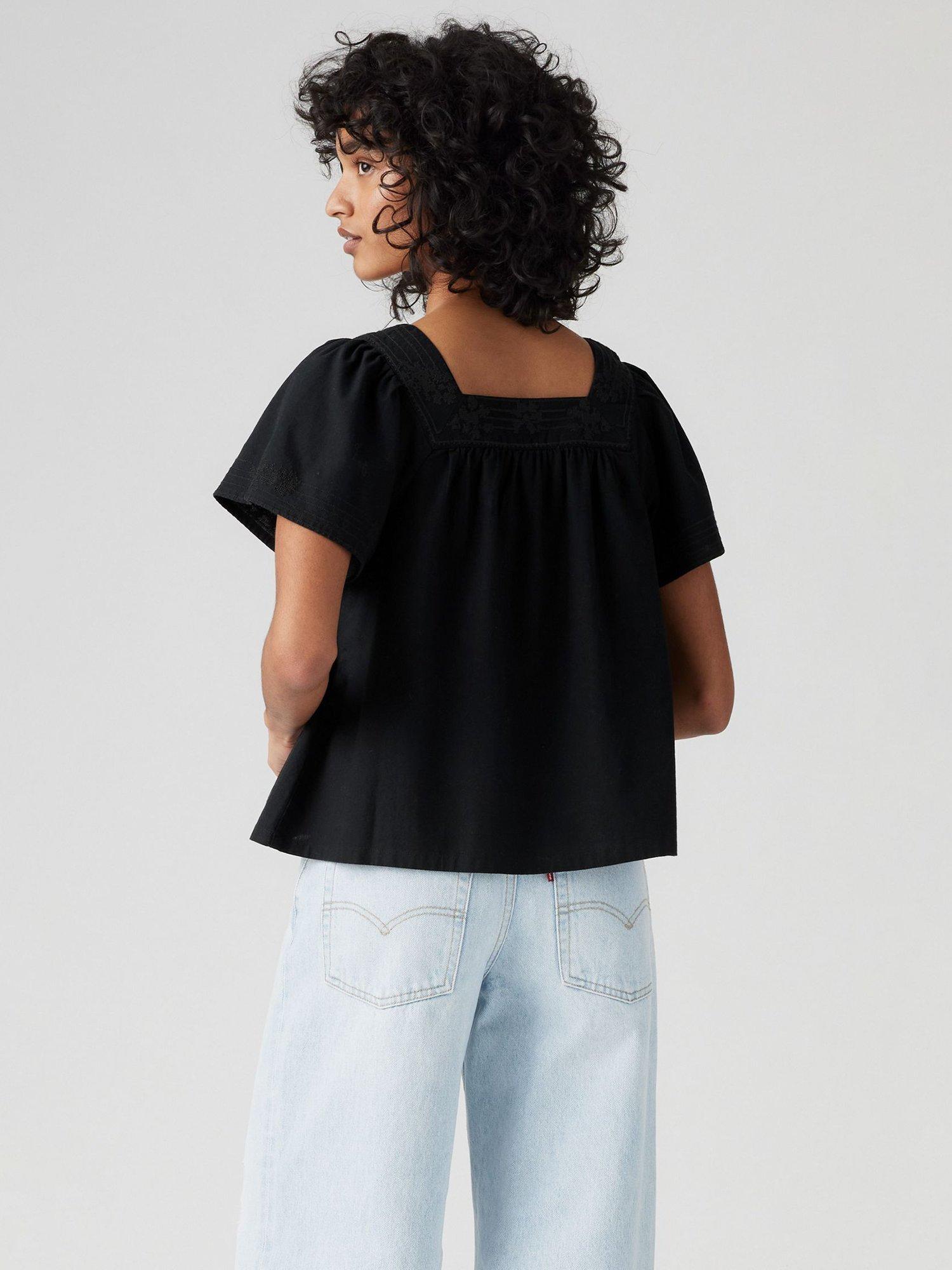 Product image 2 of 3, which shows Levi's Ambre Babydoll Top, Black, XS