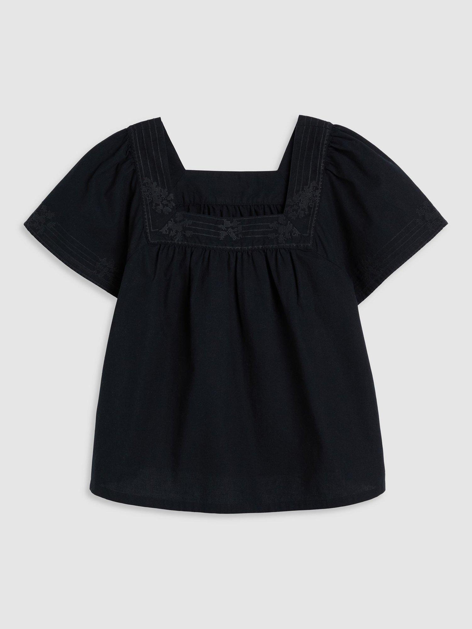Product image 3 of 3, which shows Levi's Ambre Babydoll Top, Black, XS