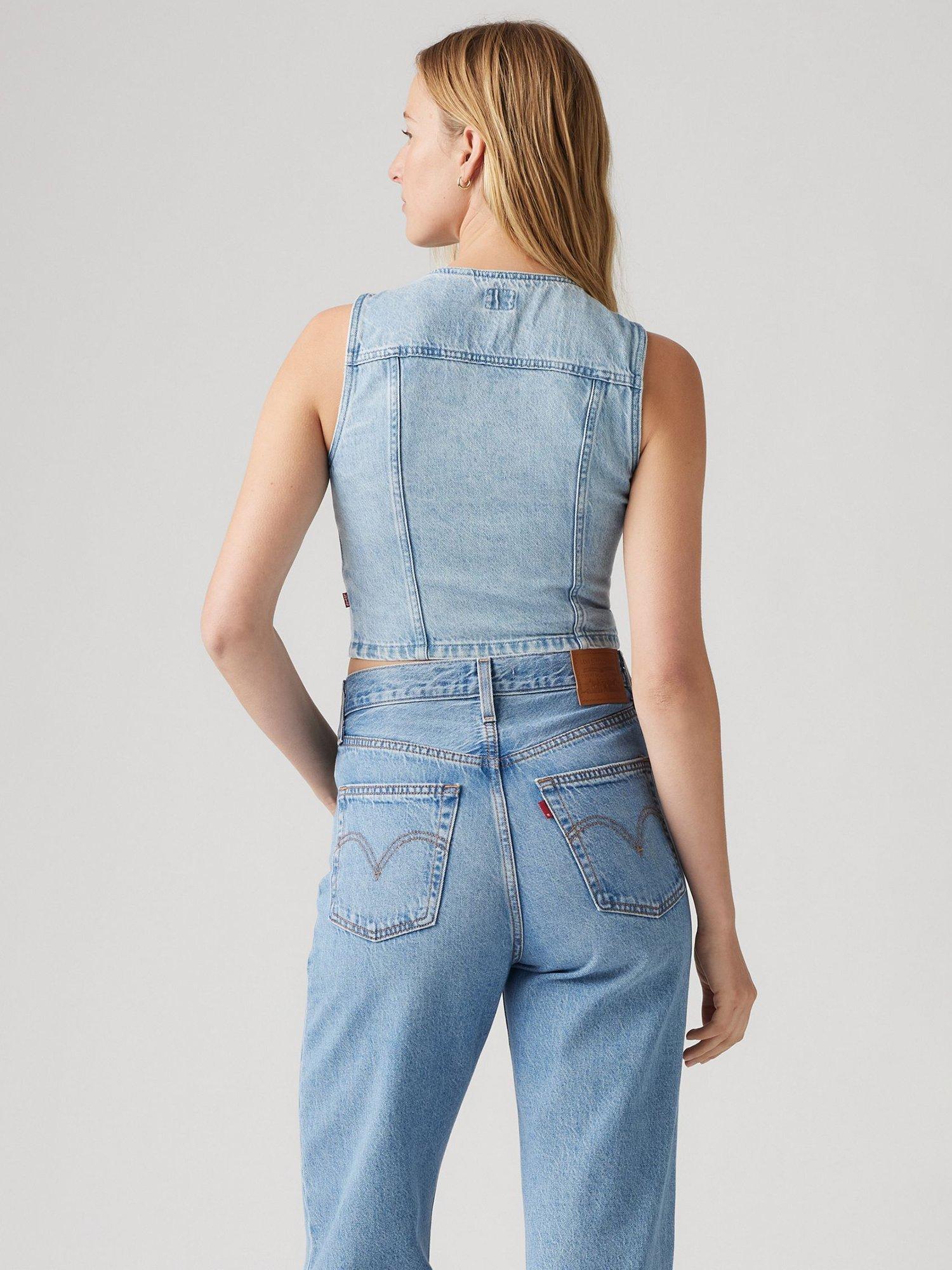 Product image 2 of 3, which shows Levi's Bella Denim Waistcoat, Light Blue, XS