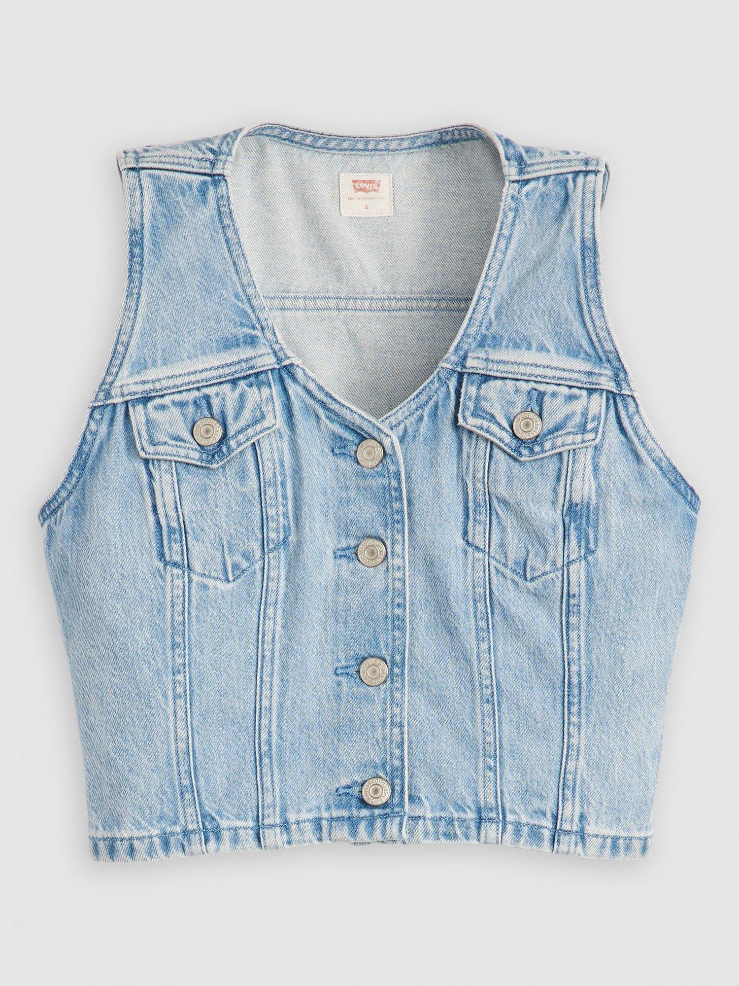 Product image 3 of 3, which shows Levi's Bella Denim Waistcoat, Light Blue, XS