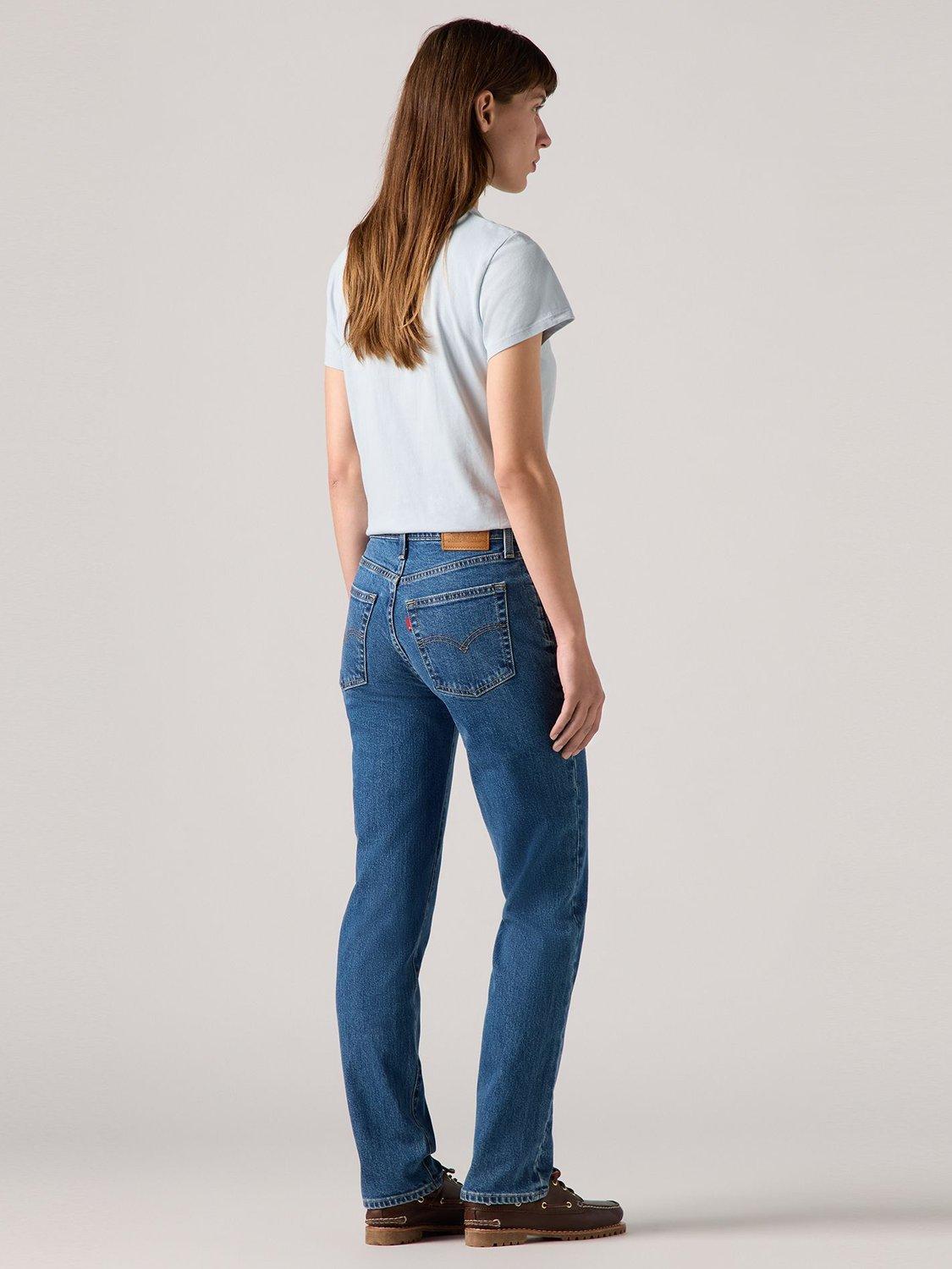 Product image 3 of 5, which shows Levi's 724 High Rise Straight Jeans, Mosey Mid Stone, W26/L30