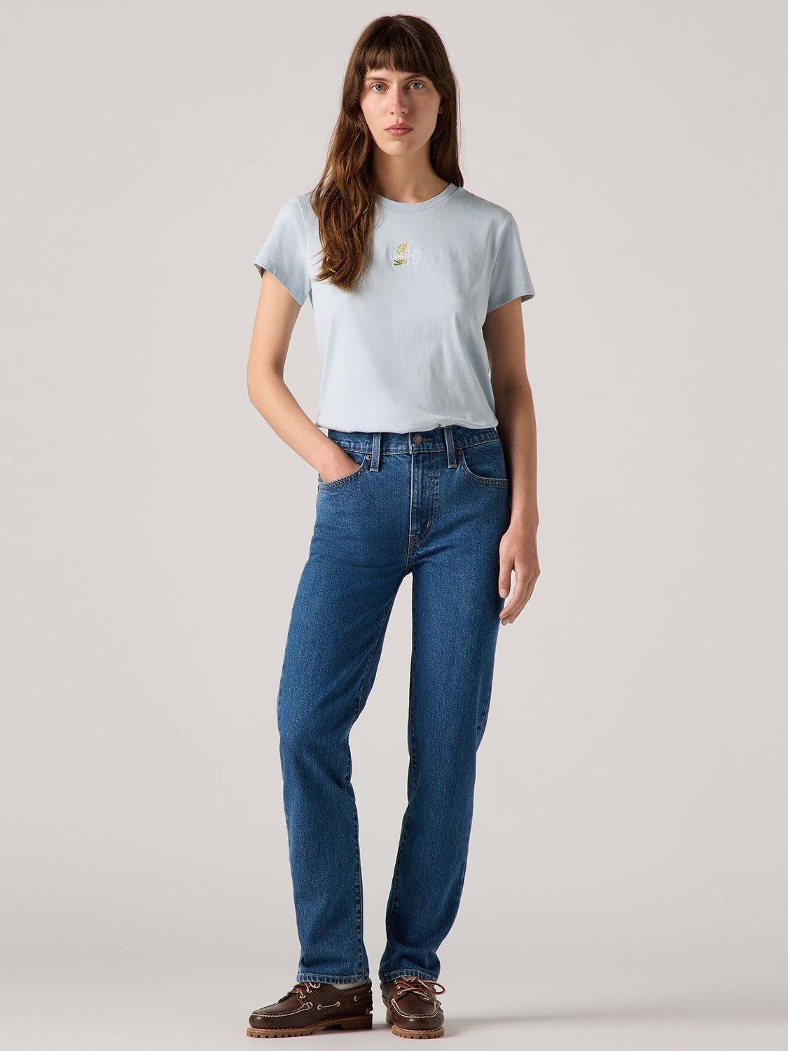 Product image 5 of 5, which shows Levi's 724 High Rise Straight Jeans, Mosey Mid Stone, W26/L30