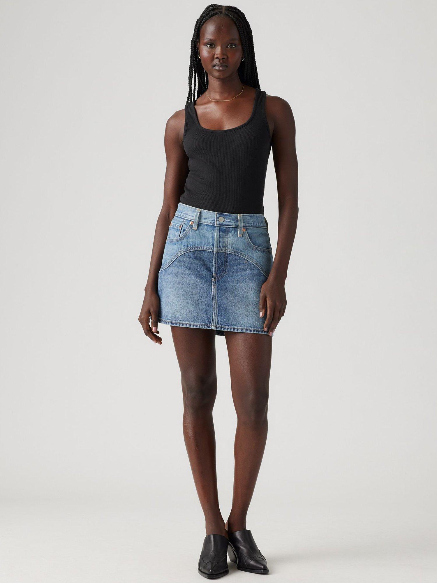 Product image 1 of 4, which shows Levi's Western Icon Denim Skirt, Ironic Iconic, 25