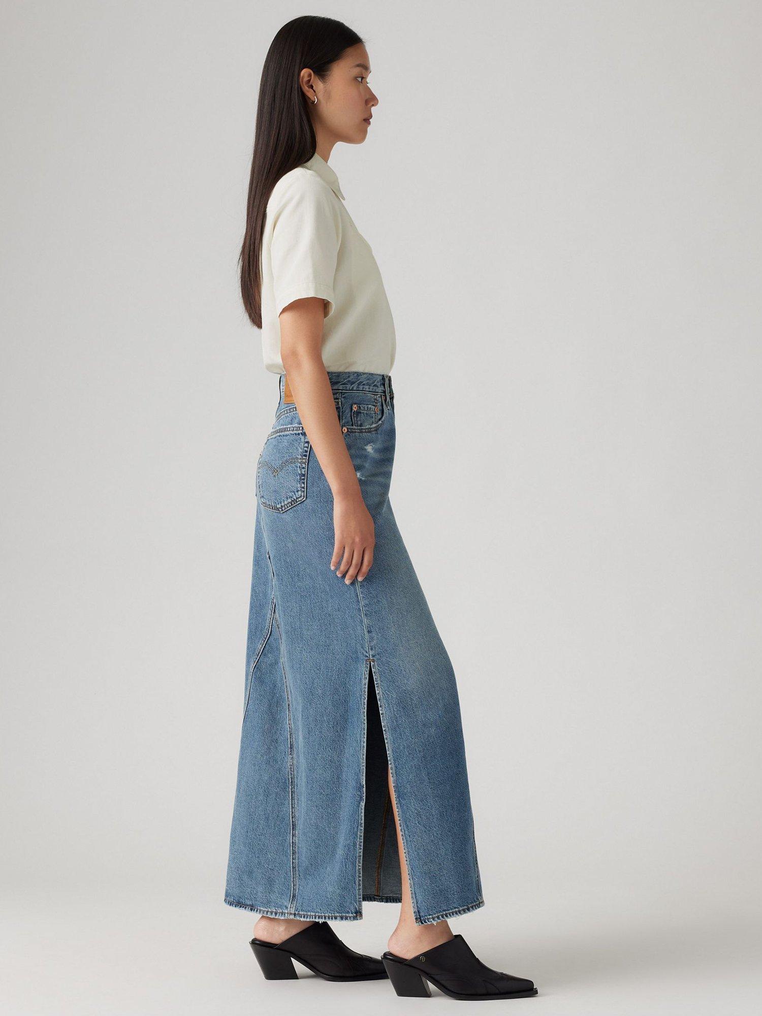 Product image 2 of 4, which shows Levi's Iconic Denim Skirt, Verified Vintage, 24