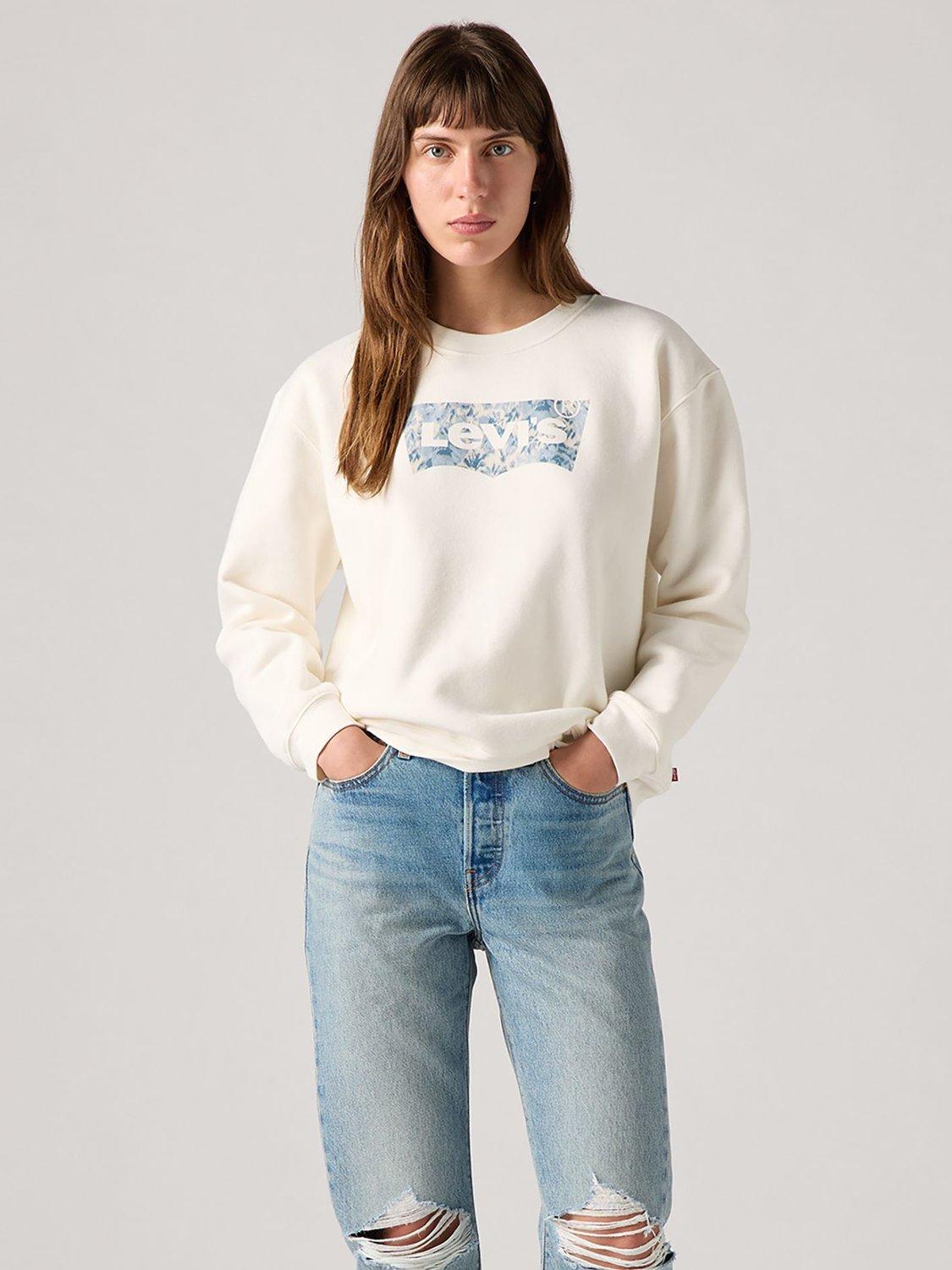 Product image 1 of 3, which shows Levi's Logo Everyday Sweatshirt, White, XS