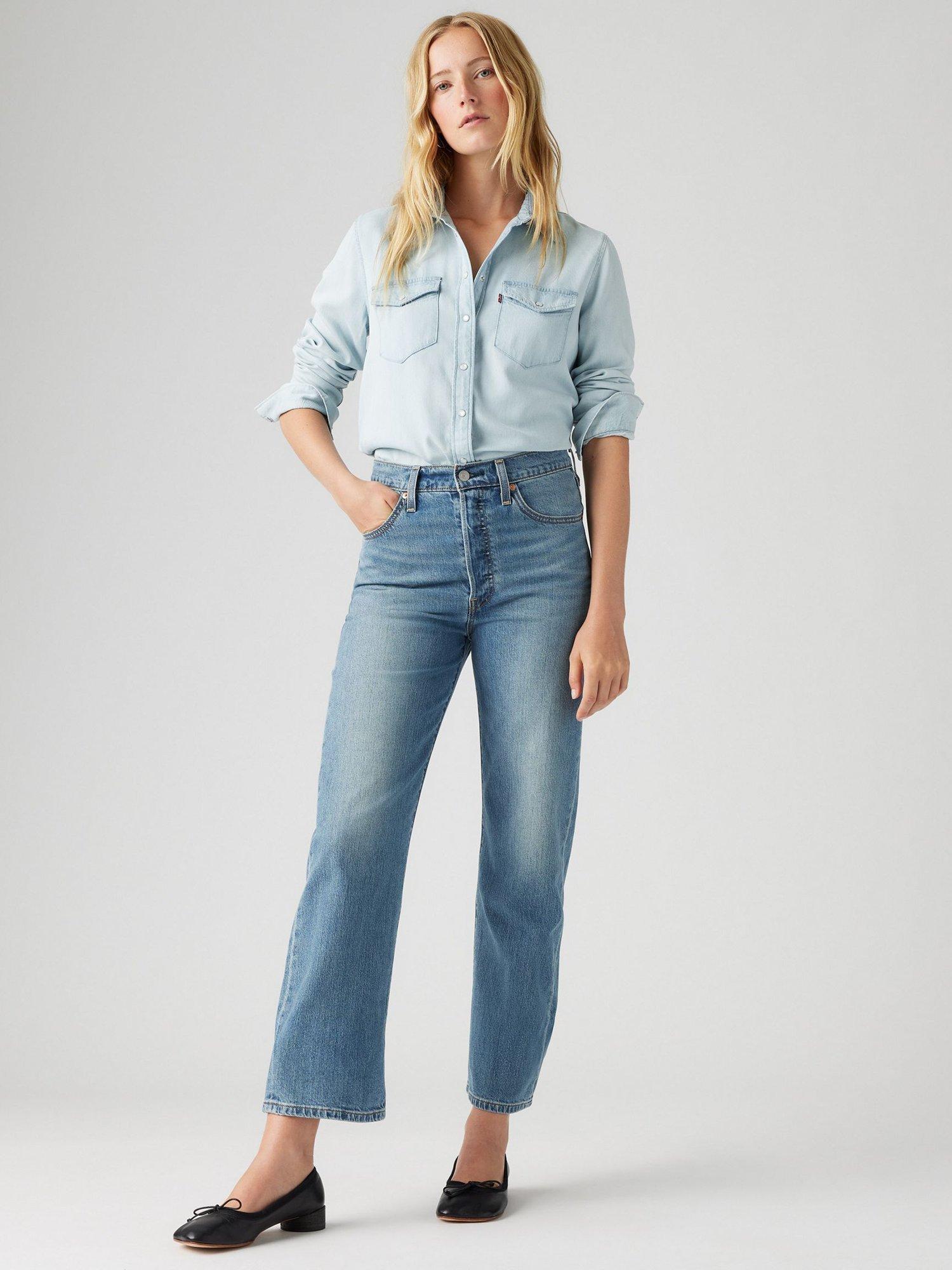 Product image 5 of 5, which shows Levi's Ribcage Straight Jeans, Cool Invite, 25