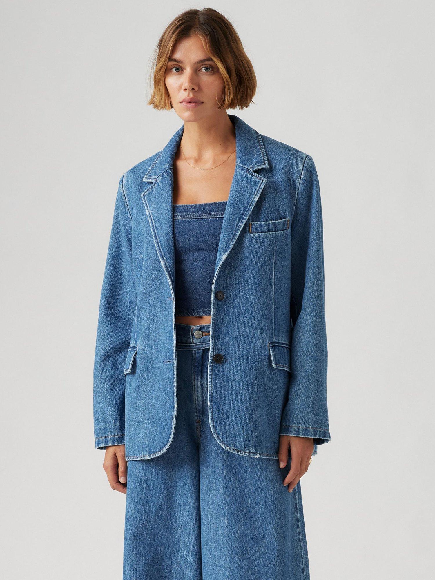 Product image 1 of 4, which shows Levi's Stella Relaxed Denim Blazer, Foolish Love, XS