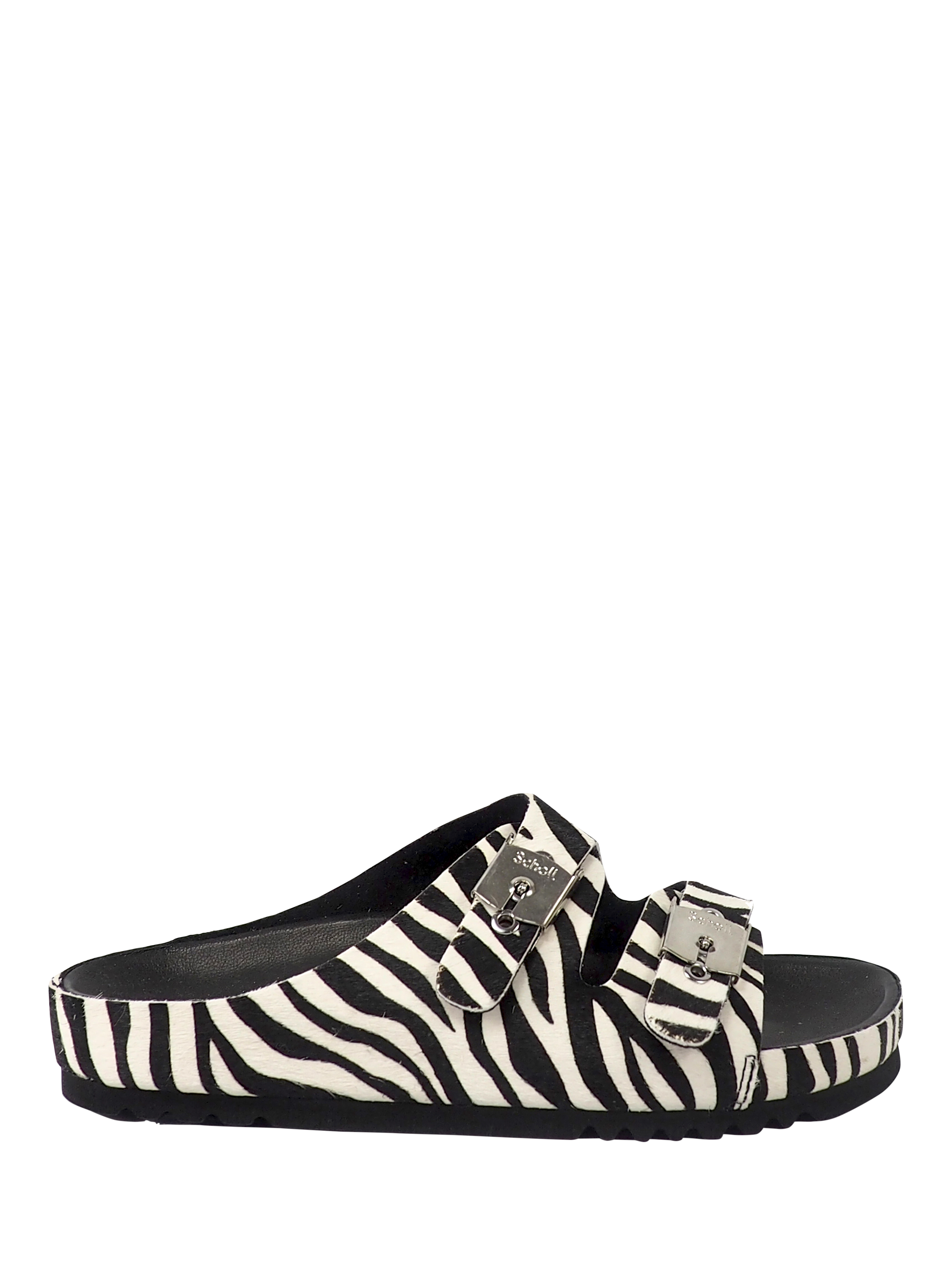 Product image 1 of 6, which shows Scholl Kim Mule Sandals, Zebra, EU36