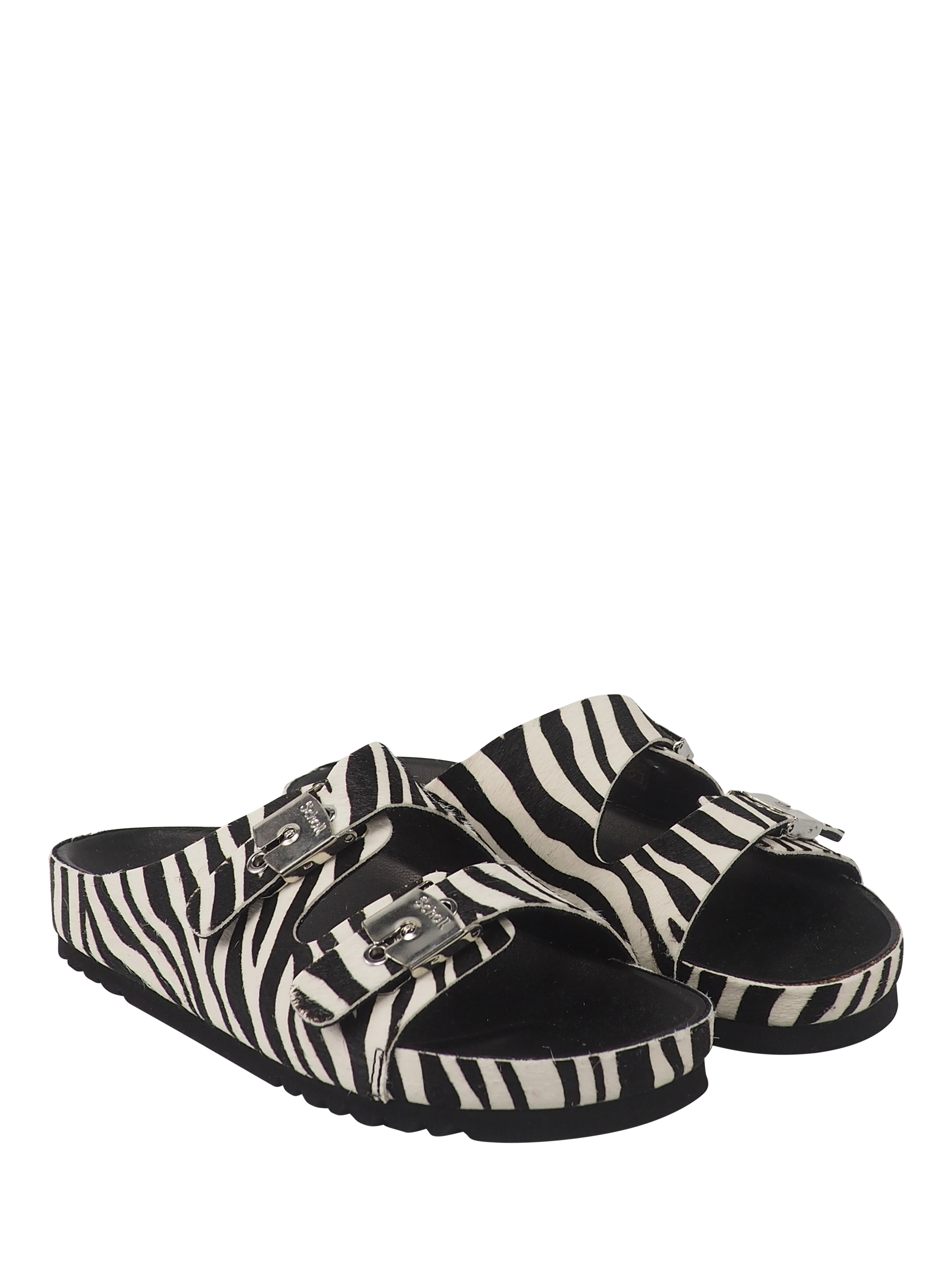 Product image 3 of 6, which shows Scholl Kim Mule Sandals, Zebra, EU36