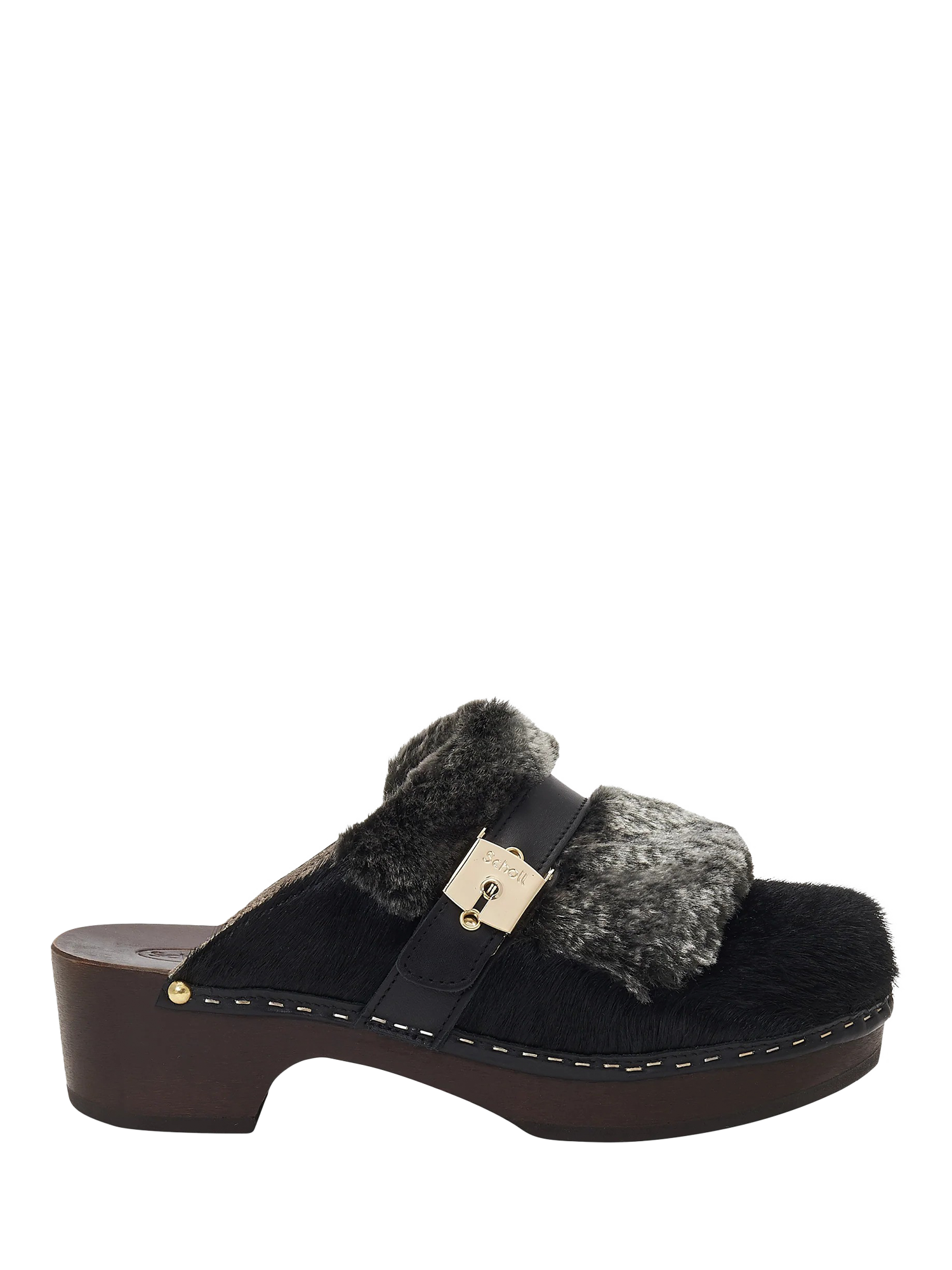 Product image 1 of 5, which shows Scholl  Pescura Tilda Leather Clogs, Black, EU37