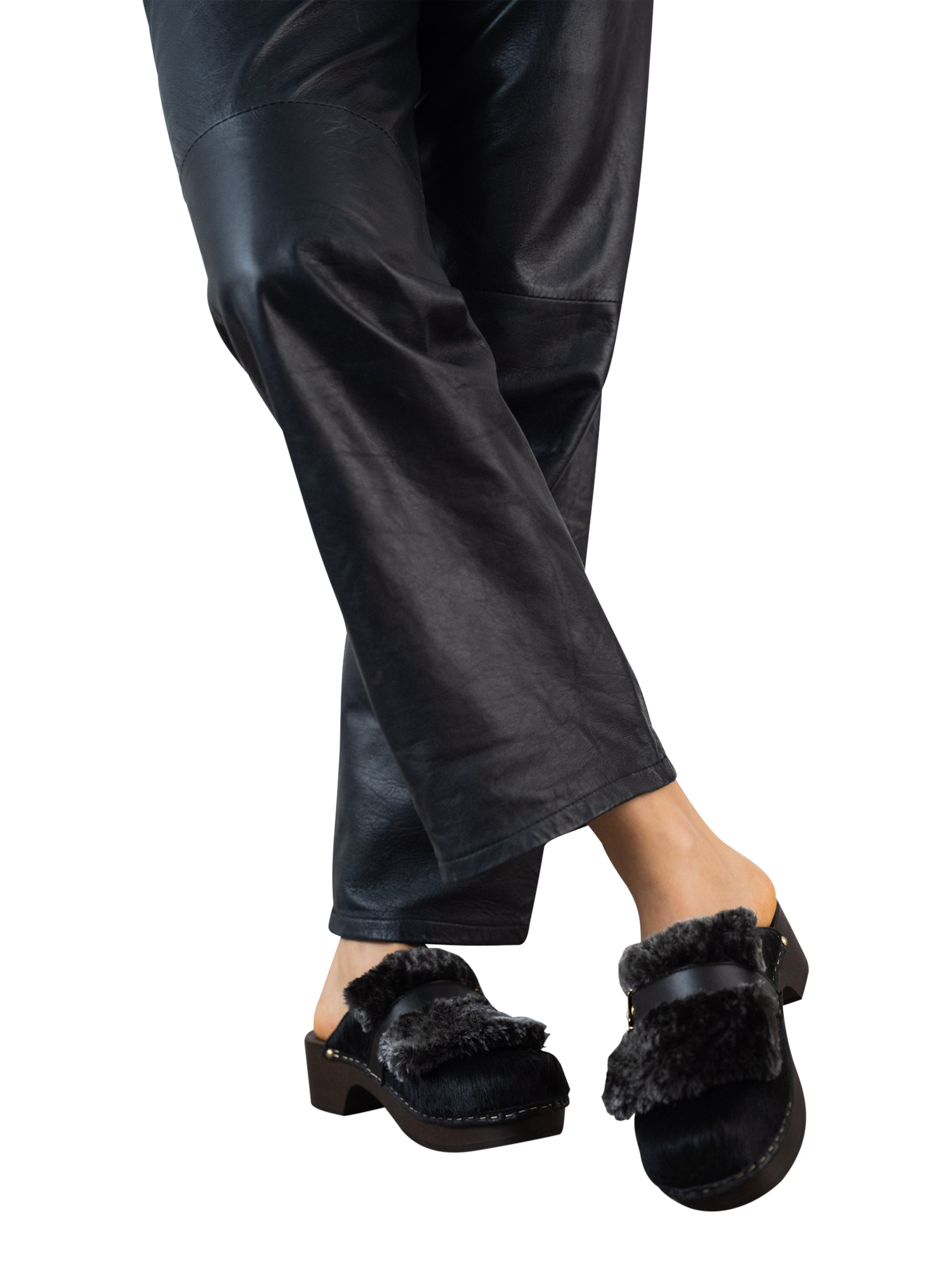 Product image 2 of 5, which shows Scholl  Pescura Tilda Leather Clogs, Black, EU37