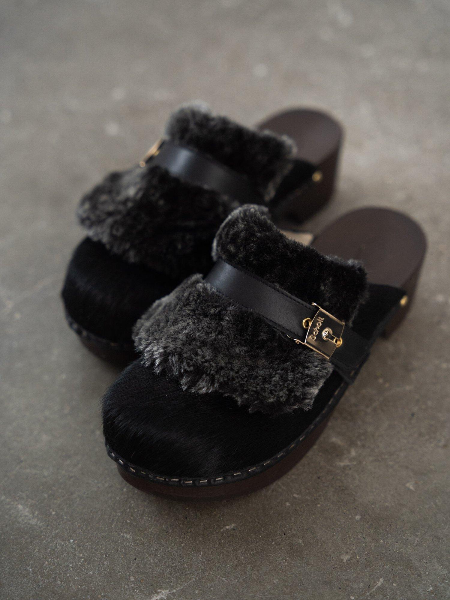 Product image 5 of 5, which shows Scholl  Pescura Tilda Leather Clogs, Black, EU37