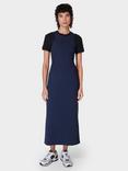 Sweaty Betty Racerblock Rib Midaxi Dress, Navy Blue