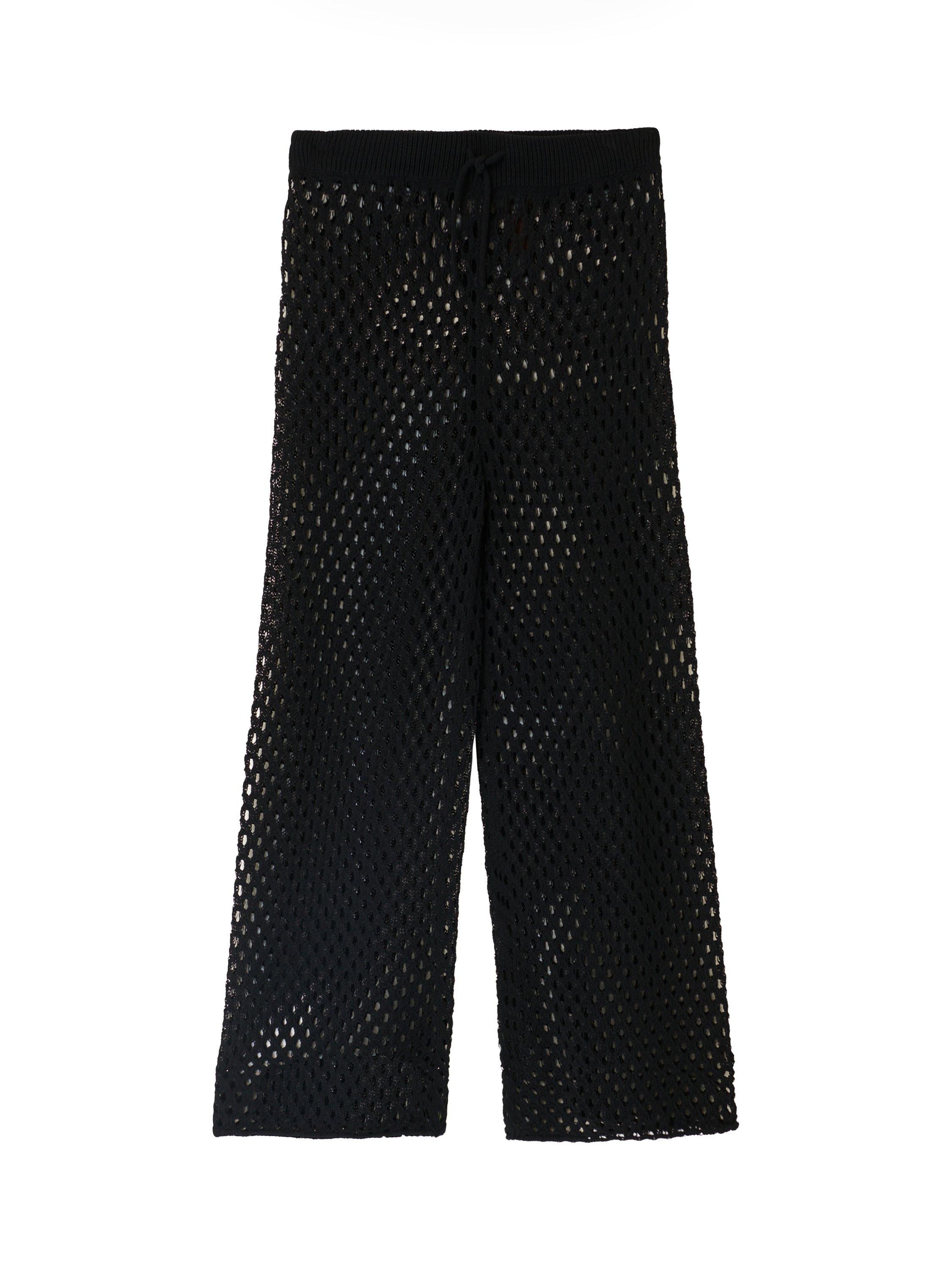 Product image 4 of 5, which shows Sweaty Betty Beachside Crochet Trousers, Black, XXS