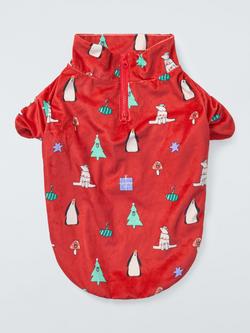 John Lewis Christmas Pet Pyjamas, Red, Red
