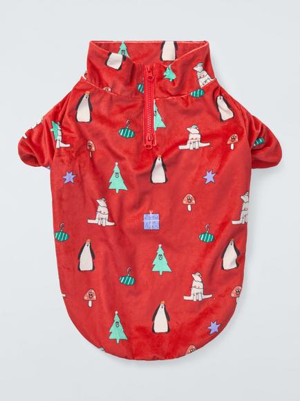 John Lewis Christmas Pet Pyjamas, Red, Red