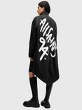 AllSaints Milla Graphic Back Pure Organic Cotton Coat, Black