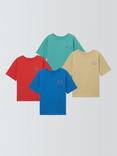 John Lewis Kids' Seaside Embroidered T-Shirts, Pack of 4, Multi