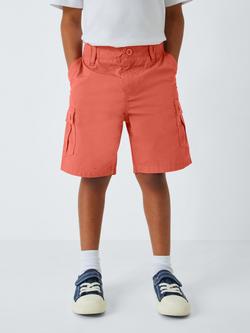 John Lewis Kids' Cargo Shorts, Red, Red