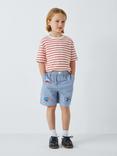John Lewis Kids' Stripe Embroidered Fish Shorts, Blue