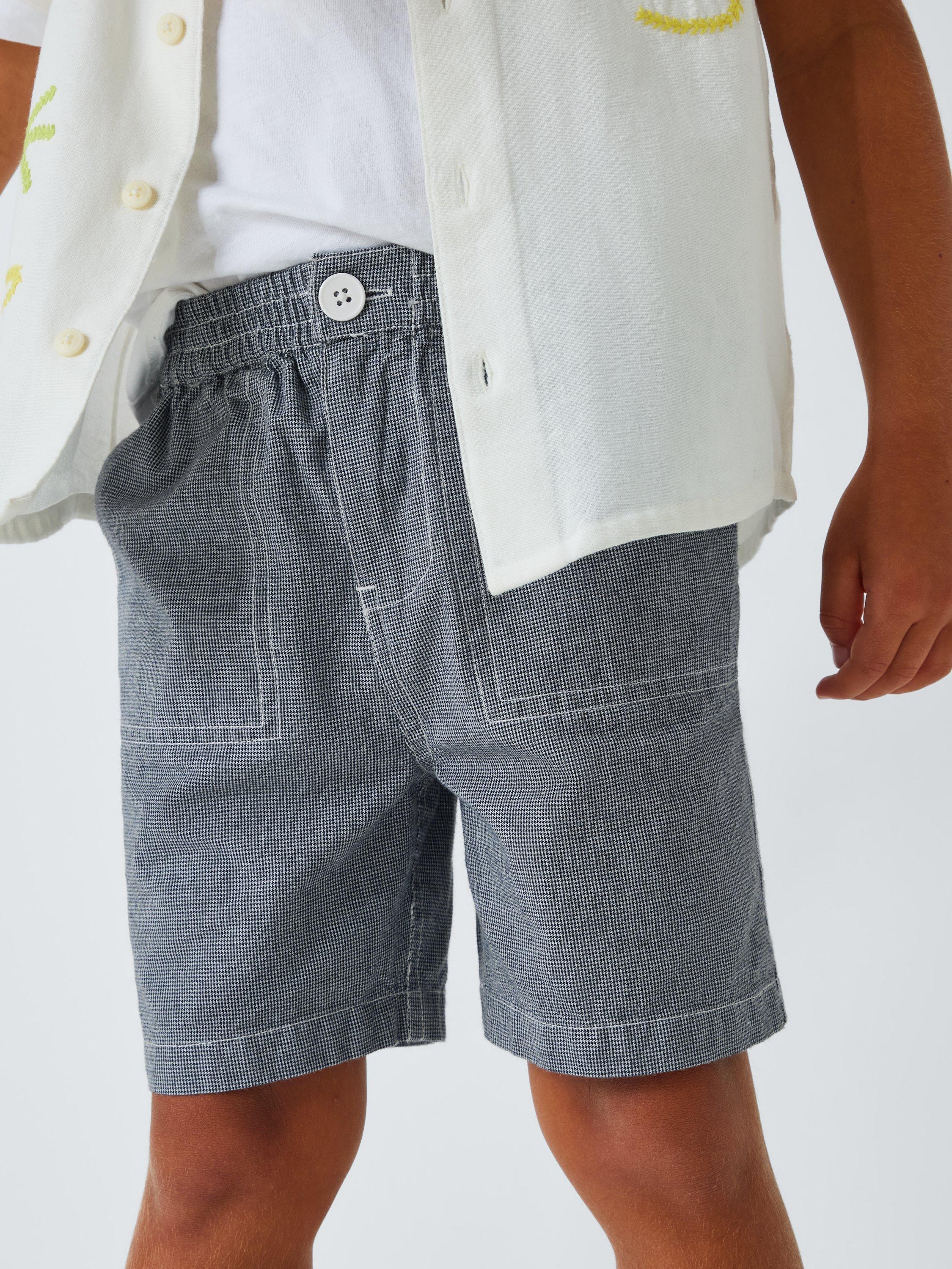 Product image 6 of 7, which shows John Lewis Kids' Puppytooth Bermuda Shorts, Navy, 2 years