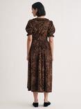 Nobody's Child Flossie Leopard Print Pure Organic Cotton Corduroy Dress, Brown/Multi