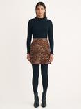 Nobody's Child Stockholm Leopard Print Mini Skirt, Brown/Black