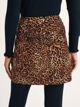 Nobody's Child Stockholm Leopard Print Mini Skirt, Brown/Black