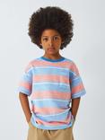 John Lewis Kids' Textured Stripe T-Shirt, Multi