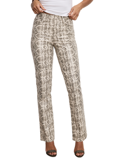 Good American Snake Faux Leather Trousers, Natural Multi, Natural Multi