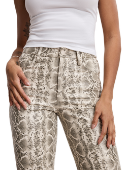 Good American Snake Faux Leather Trousers, Natural Multi - view 2, Natural Multi