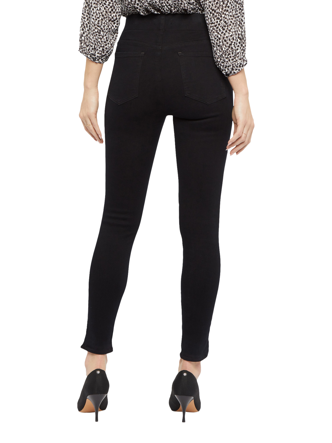 Product image 6 of 6, which shows NYDJ Super Skinny Ankle Pull-On Jeans, Black, S