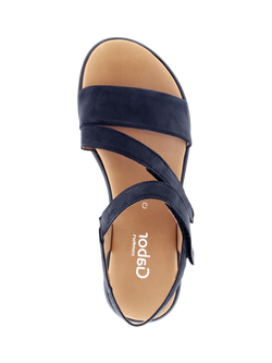 Gabor Oporto Wide Fit Strappy Sandals, Blue - view 2, Blue