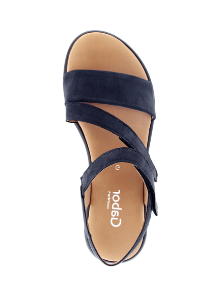 Gabor Oporto Wide Fit Strappy Sandals, Blue - view 2, Blue