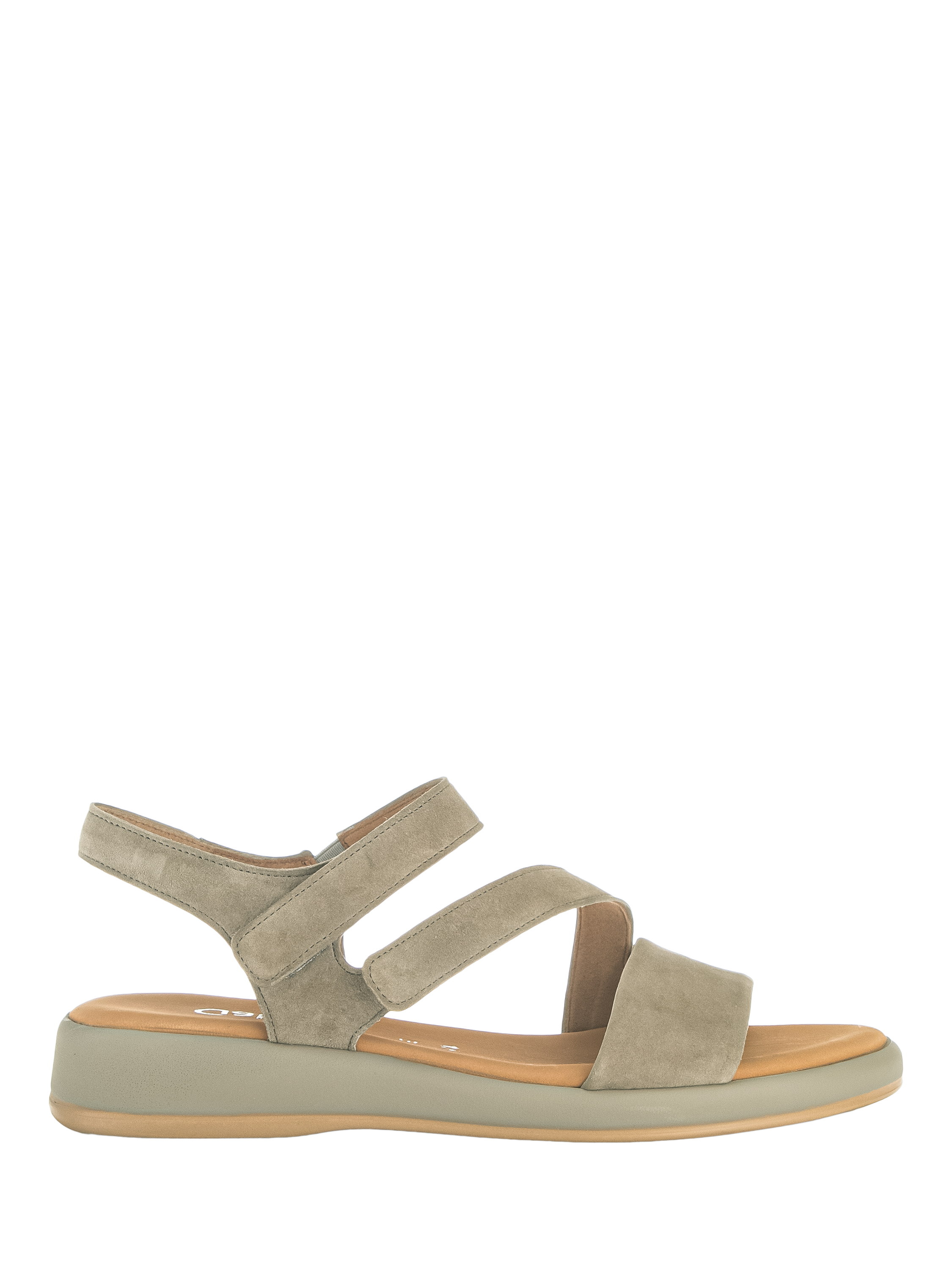 Product image 1 of 4, which shows Gabor Oporto Wide Fit Strappy Sandals, Sage, 3