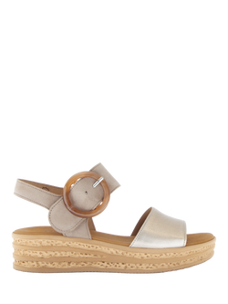 Gabor Andre Strappy Buckle Sandals, Pewter/Taupe, Pewter/Taupe