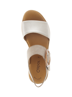 Gabor Andre Strappy Buckle Sandals, Pewter/Taupe - view 2, Pewter/Taupe