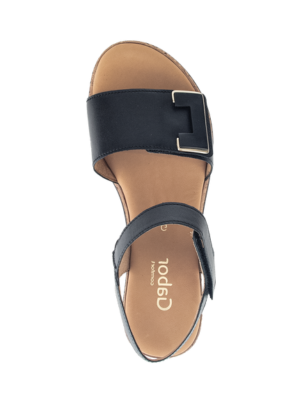 Gabor Shout Wide Fit Leather Sandals - view 2, Black