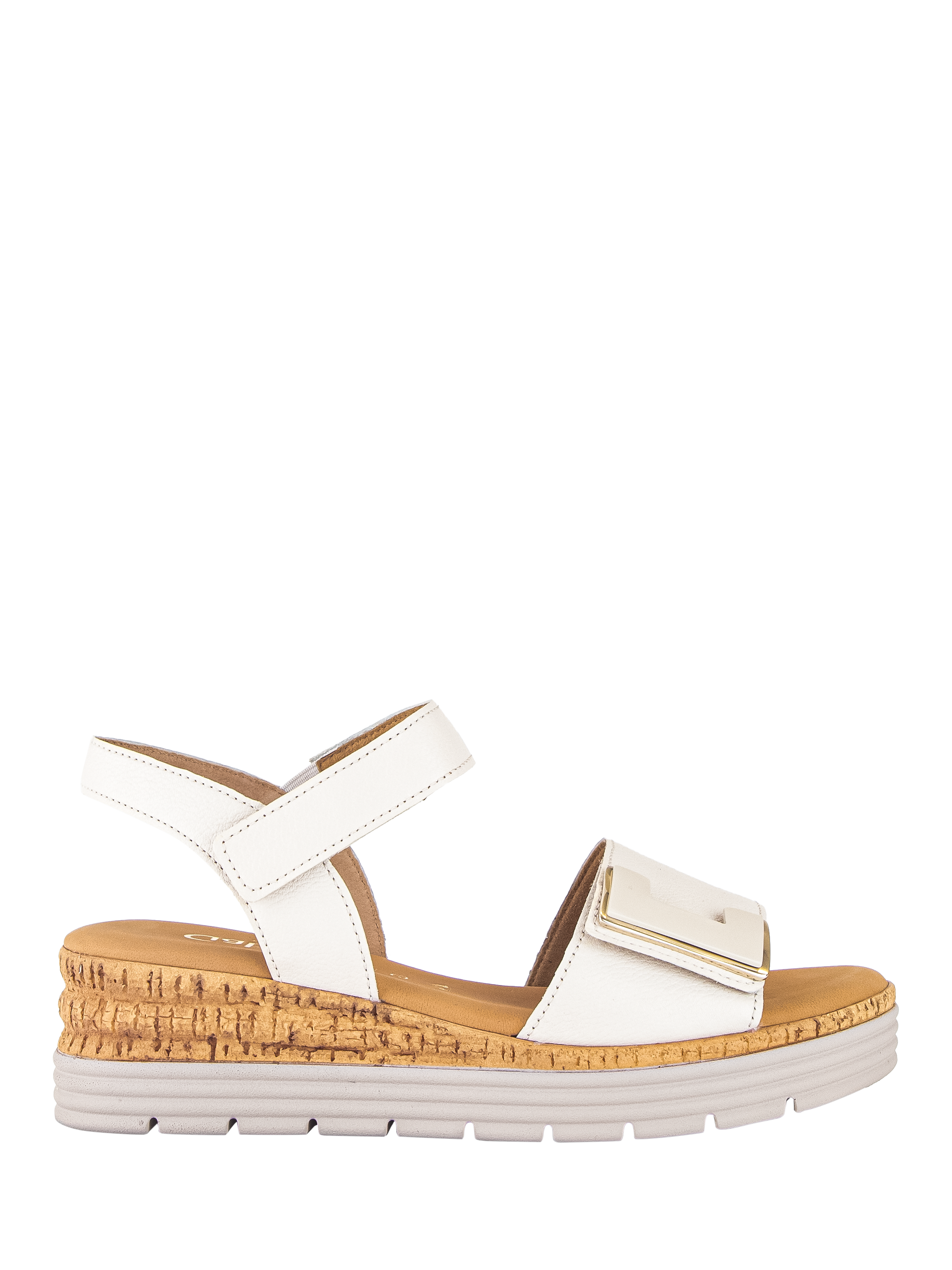Product image 1 of 4, which shows Gabor Shout Wide Fit Leather Sandals, Cream, 3