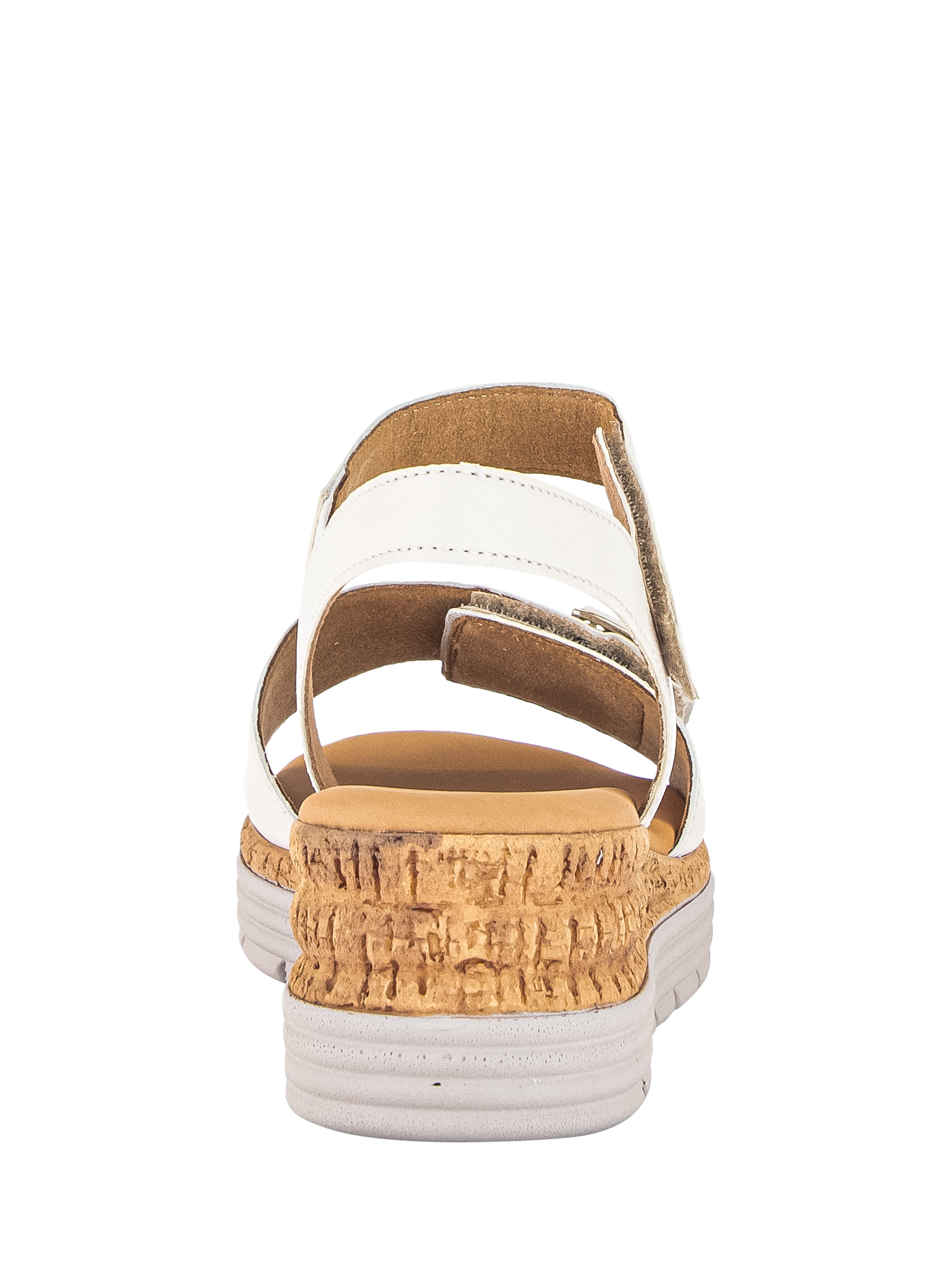 Product image 3 of 4, which shows Gabor Shout Wide Fit Leather Sandals, Cream, 3