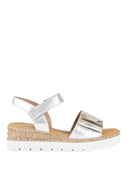 Gabor Shout Leather Sandals, Silver, Silver