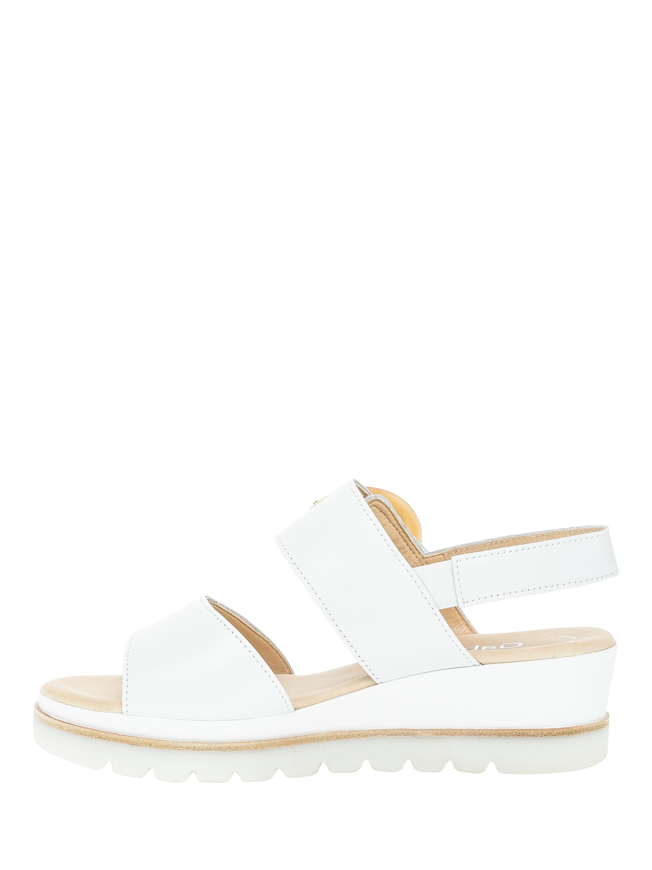 Product image 4 of 4, which shows Gabor Yeo Wedge Leather Sandals, White, 3